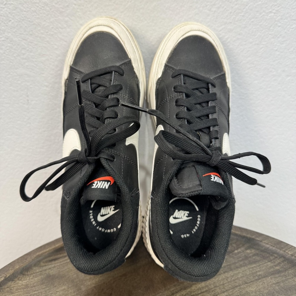 Nike Shoes Women's‎ Size 8 EU 39 Black White Court Legacy Lift Sneakers Platform